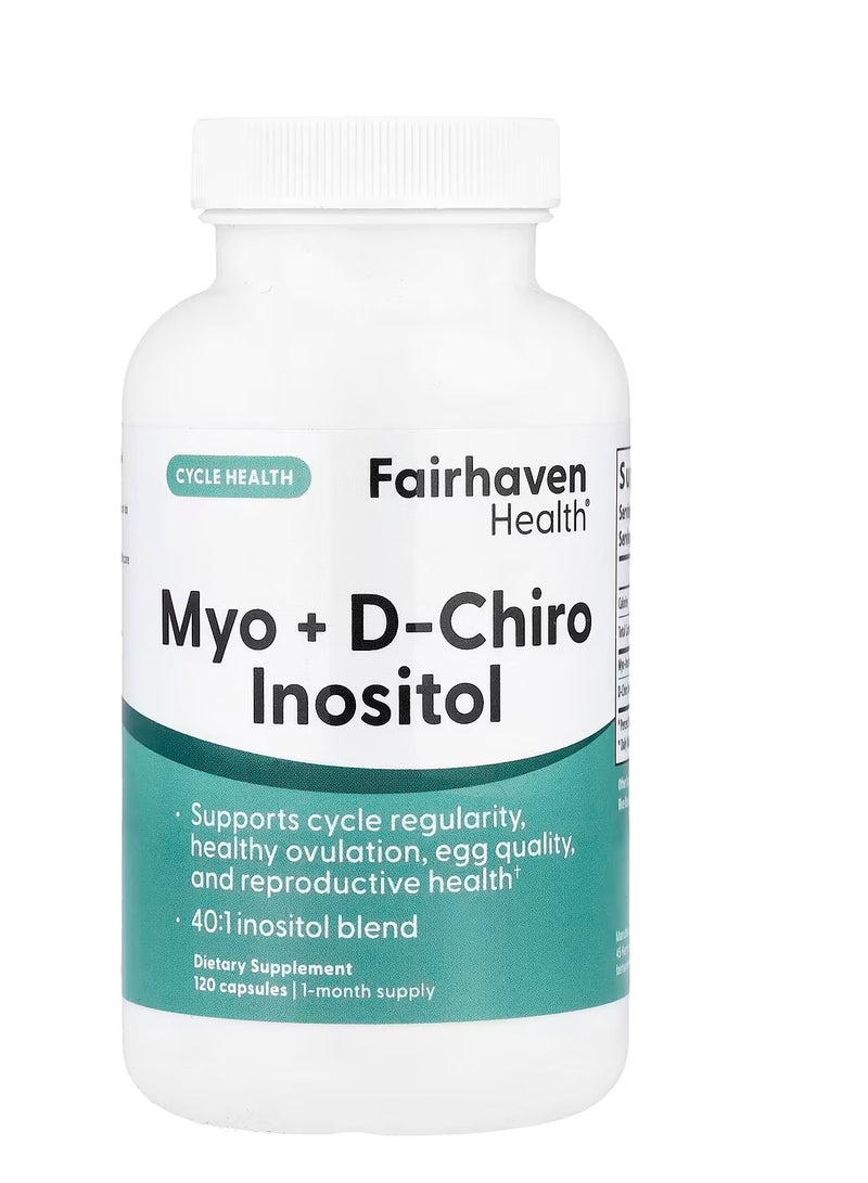 fairhaven health ميو + دي-كايرو إينوزيتول، 120 كبسولة