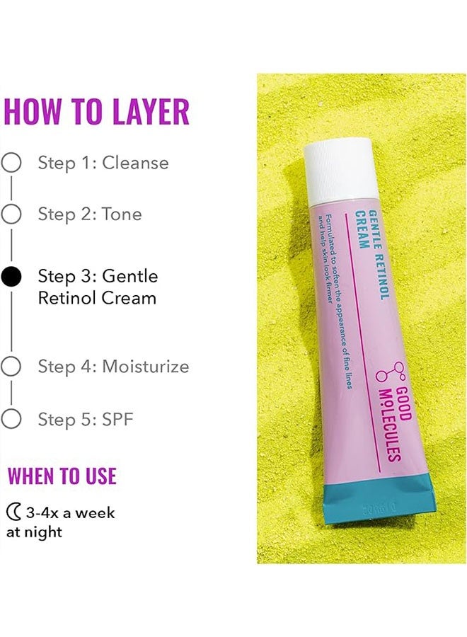 Good Molecules Gentle Retinol Cream 30ml, Targets Fine Lines, Congestion, Enlarged Pores, Anti Aging Skincare for Face, Night Cream - Image 4