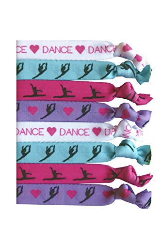 Sportigift 8 Piece Dance Hair Elastics - Gifts for Dancers, Ballet Accessories for Girls, Women, Teachers, Classes - Image 1