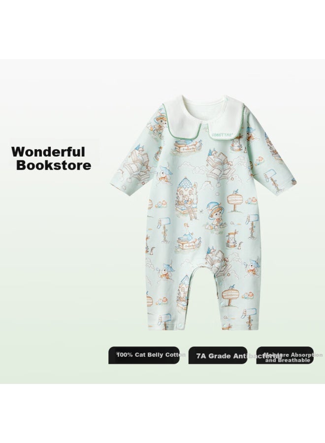Beipesi Children's Pajamas Spring And Summer New Style, Boys And Girls One-piece Bodysuit, Baby Pure Cotton Home Wear Set