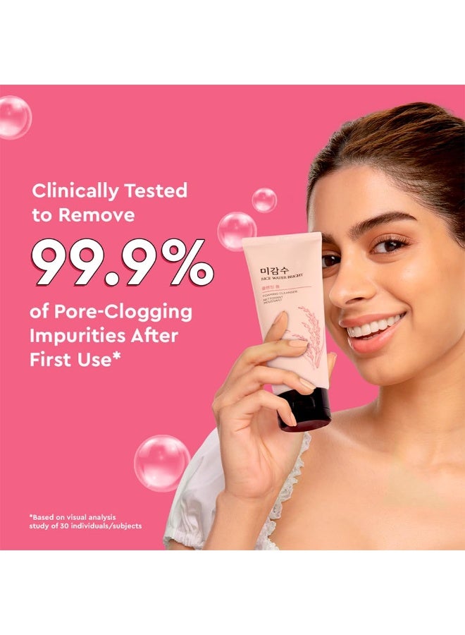 THE FACE SHOP Rice Water Bright Foaming Face Wash 100ml | Face Wash for Glowing Skin | Cleanser for Uneven Skin Tone | Korean Skin Care, For Oily skin - Image 4