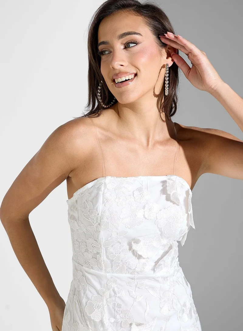 Ginger Boutique  Floral Lace Midi Dress for Women | Best Price UAE