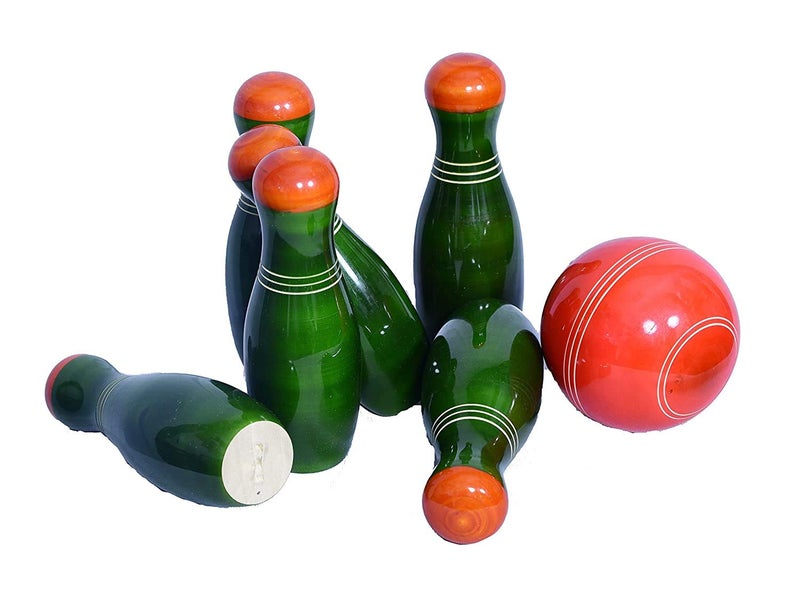 Smartcraft Small Wooden Bowling Set for Kids, Handmade Bowling Set (3 Years+) - Indoor & Outdoor Fun Learning Game- Multicolor (Small) - Image 2