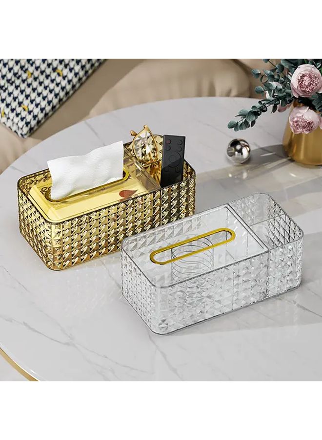Modern Geometric Tissue Box Holder With Remote Storage In Light Luxury Green - Image 5
