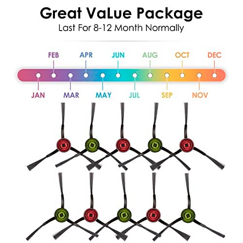 CHAIN PEAK (10 Pieces) N10 Side Brush Replacement Parts for Robot Vacuum Ecovacs DEEBOT OZMO N10 N10 Plus 920 950 T8 AIVI Max T9 T5 N5 N7 N8+ N8 Pro N8 Pro DX55 DX93 DJ65 Side Brushes 5 Pairs s - Image 2