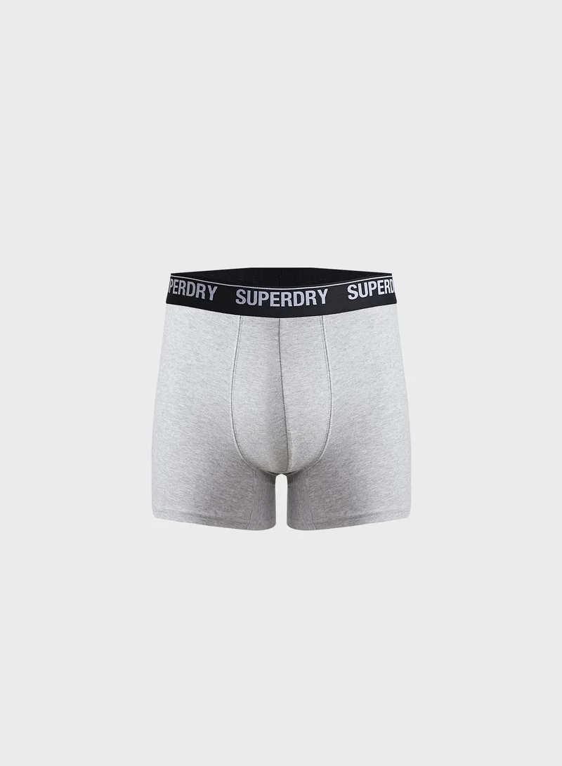 Superdry 3 Pack Logo Band Trunks