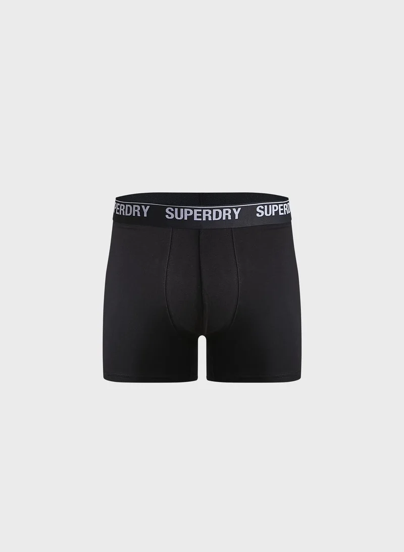 Superdry 3 Pack Logo Band Trunks