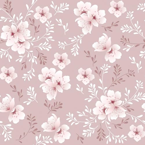 VaryFloral Pink Floral Cherry Blossom Wallpaper Peel and Stick Removable Flower Wallpaper for Girls Bedroom Nursery Self Adhesive Floral Contact Paper for Cabinet 12x393 Sticky Walls Vinyl Roll - Image 1