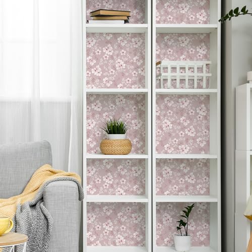 VaryFloral Pink Floral Cherry Blossom Wallpaper Peel and Stick Removable Flower Wallpaper for Girls Bedroom Nursery Self Adhesive Floral Contact Paper for Cabinet 12x393 Sticky Walls Vinyl Roll - Image 3