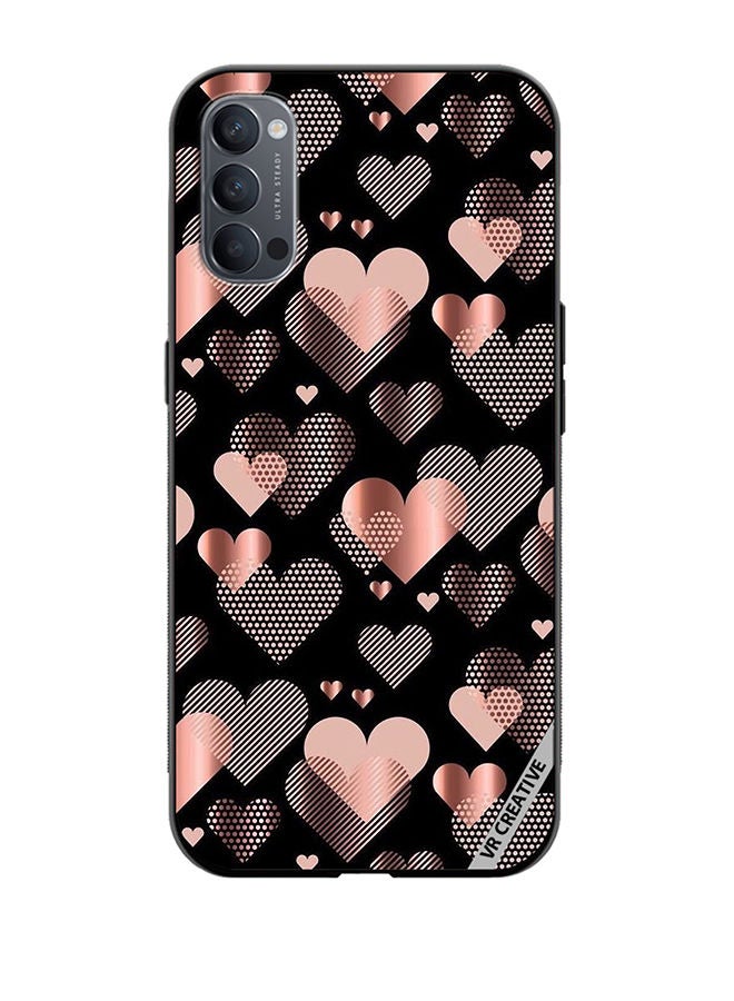 VR CREATIVE Protective Case Cover For Oppo Reno4 Pro 5G Flying Hearts Design Multicolour - Image 1