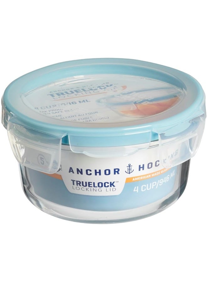 Anchor Hocking, Food Storage Container With TrueLock Locking Lid-(13970) 946ml, Round - Image 1