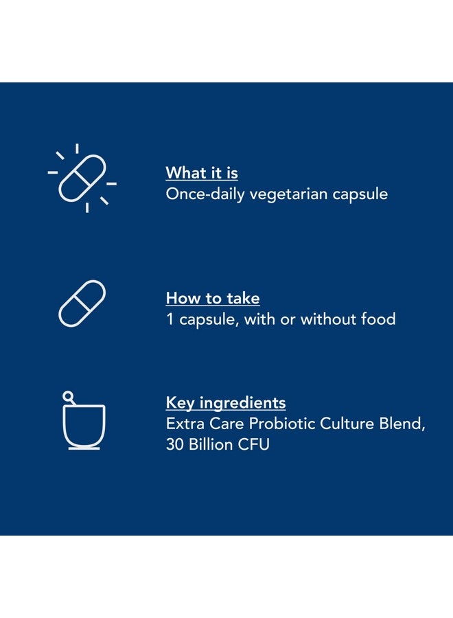 Renew Life كبسولات بروبيوتيك رينو لايف إكسترا كير للهضم، مكمل يومي يدعم الصحة المناعية والهضمية والتنفسية، L. Rhamnosus GG، خالي من الألبان وفول الصويا والغلوتين، 30 مليار CFU، 30 حبة - Image 5