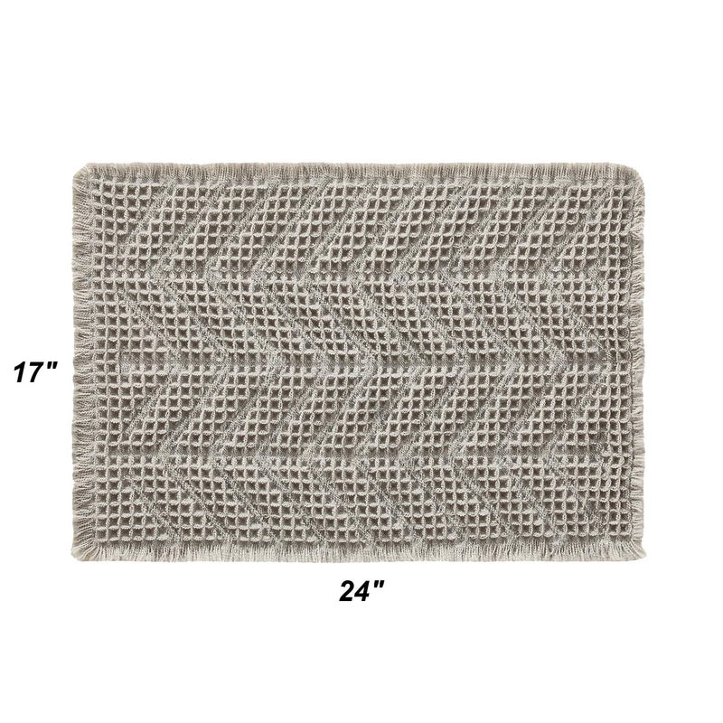 BULULOM Upgraded Bath Mat, Non Slip, Machine Washable - Super Absorbent Waffle Weave, Rubber Backed, Ultra Soft - Gray, 17" x 24" - Image 2