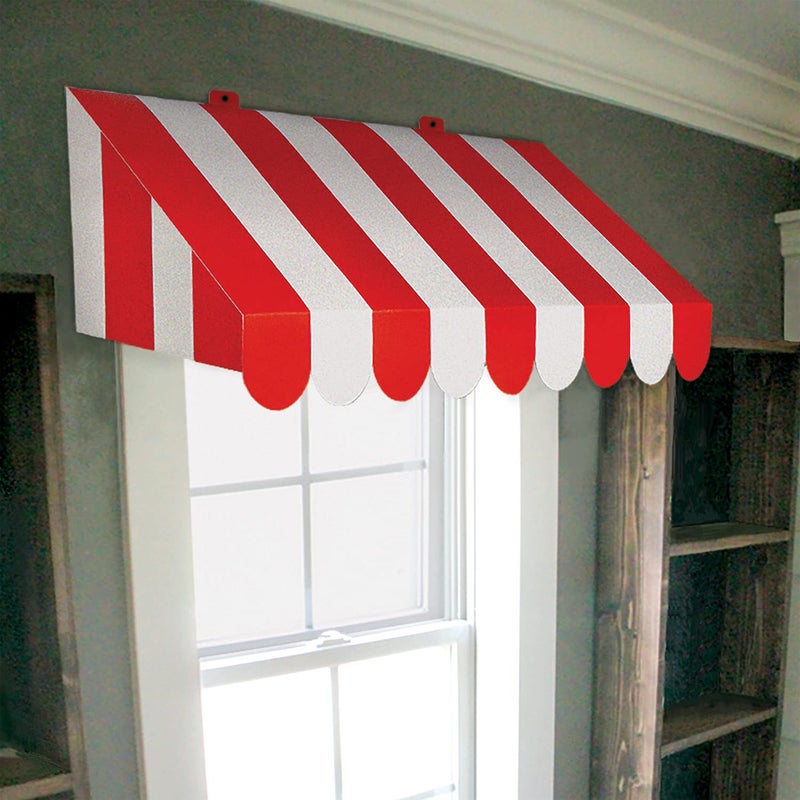 Beistle 3-D Red and White Awning Wall Decorations - 2-Pack Cardstock Circus and Carnival-Themed DÃ©cor for Party Walls, Photo Booths, Italian Events and Vintage Clown or Fair Displays, 24Â¾" x 8Â¾" - Image 5