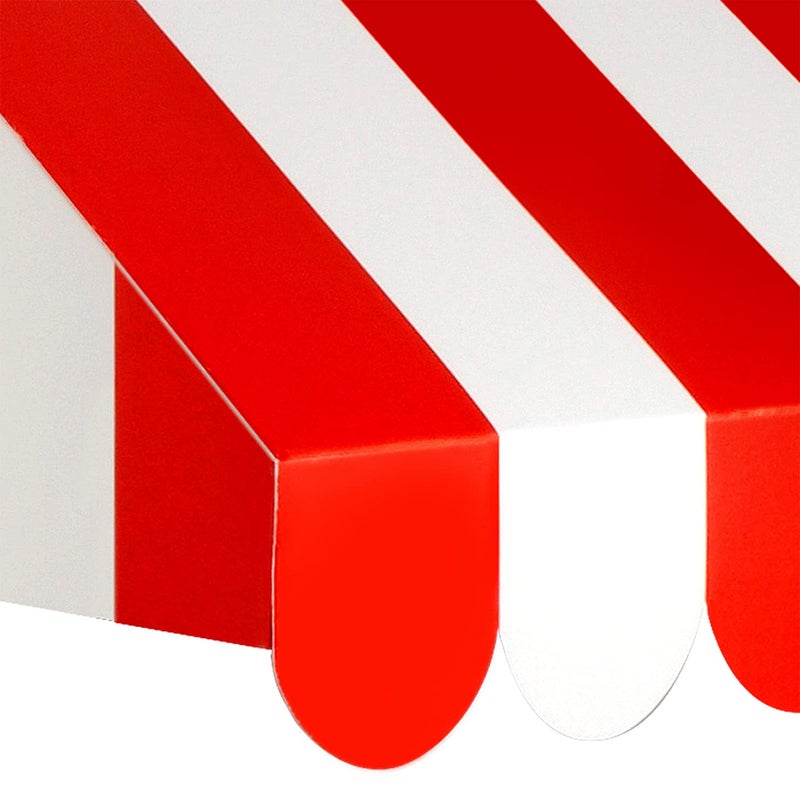 Beistle 3-D Red and White Awning Wall Decorations - 2-Pack Cardstock Circus and Carnival-Themed DÃ©cor for Party Walls, Photo Booths, Italian Events and Vintage Clown or Fair Displays, 24Â¾" x 8Â¾" - Image 4