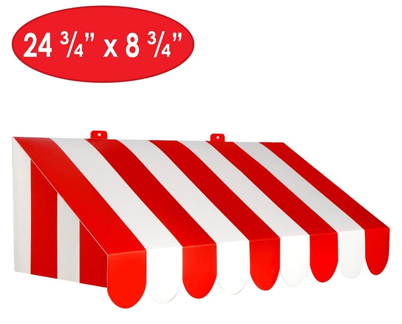 Beistle 3-D Red and White Awning Wall Decorations - 2-Pack Cardstock Circus and Carnival-Themed DÃ©cor for Party Walls, Photo Booths, Italian Events and Vintage Clown or Fair Displays, 24Â¾" x 8Â¾" - Image 3