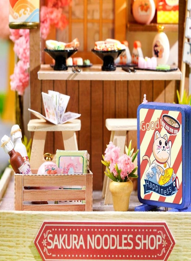 MAGQOO DIY Miniature Dollhouse Kit DIY Miniature House Kit Tiny Mini House Kits with Furniture 1:32 Scale 3D Puzzles (Sukura Noodles Shop) - Image 3