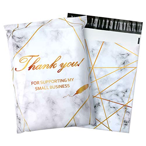 Hatisan 100 Pack Poly Mailers 10x13, Cute Packaging Envelope Mailers Polymailers Packaging for Small Business, Shipping Bags for Clothing Boutique Supplies with Self Seal Strip (Marble) - Image 1
