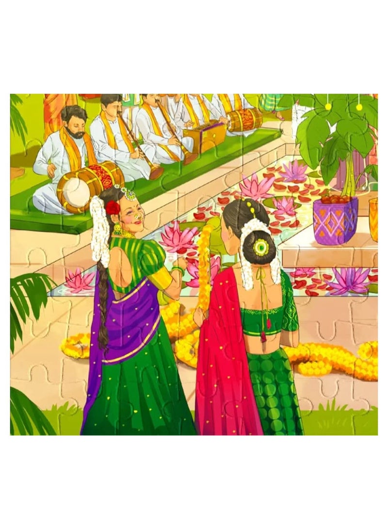 أحجية الصور المقطوعة لحفل زفاف جنوب الهند من Sacred Knot، سلسلة نمط الحياة، 300 قطعة، 14 مم × 18 مم - Image 3