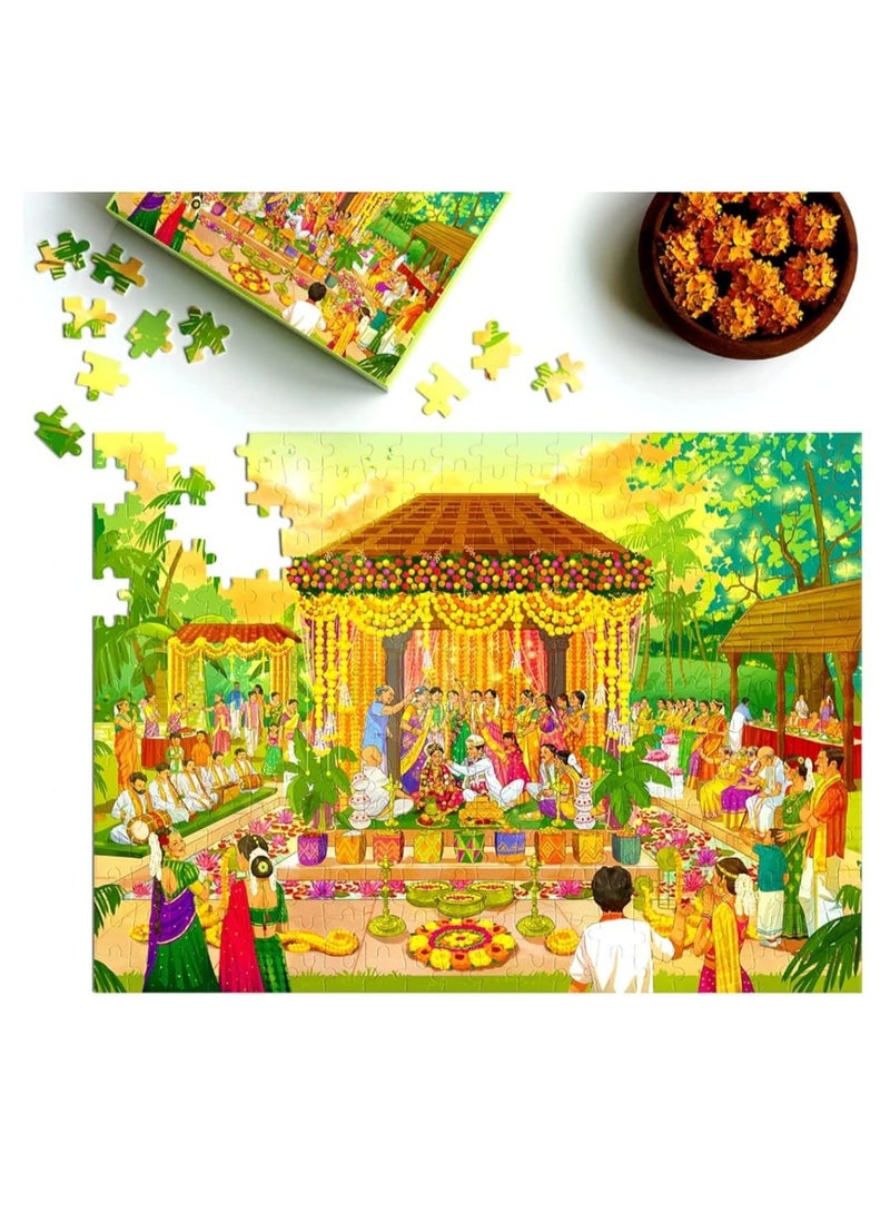 أحجية الصور المقطوعة لحفل زفاف جنوب الهند من Sacred Knot، سلسلة نمط الحياة، 300 قطعة، 14 مم × 18 مم - Image 2
