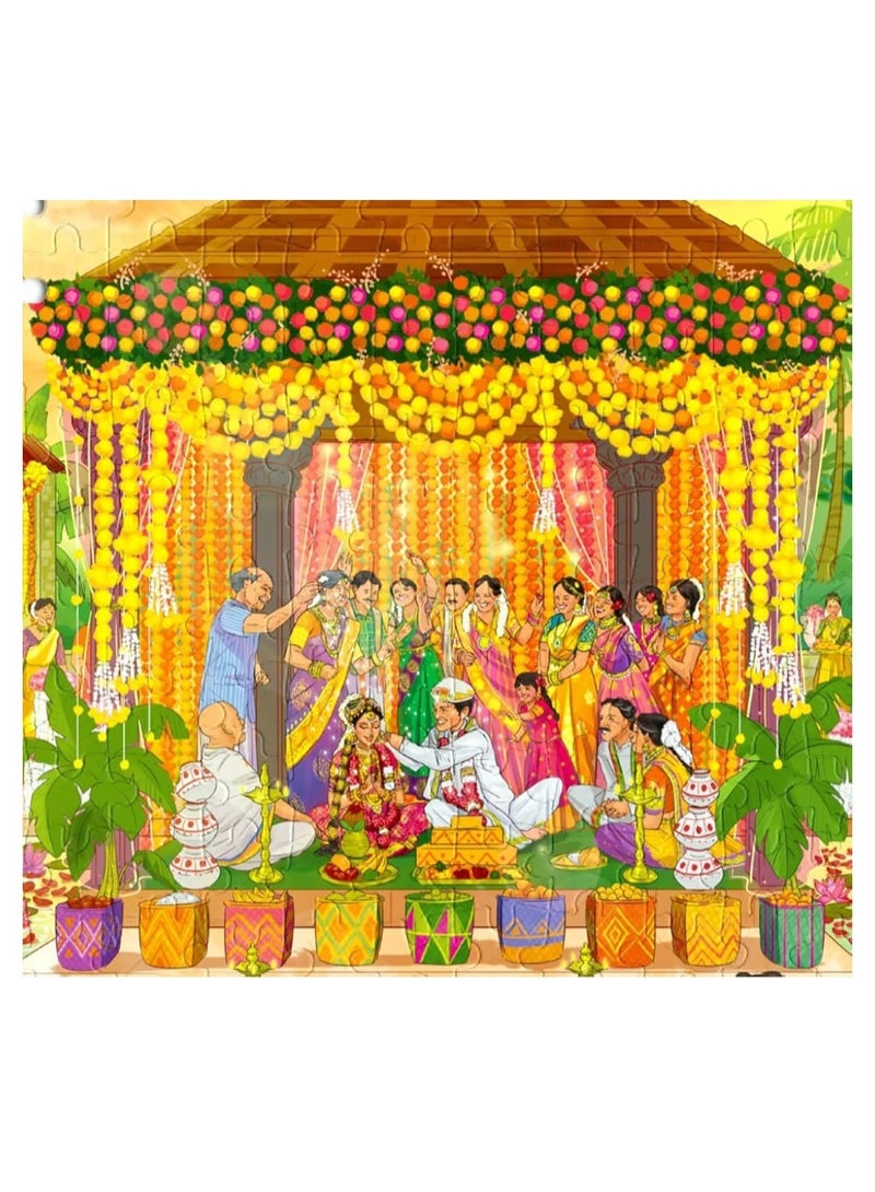 أحجية الصور المقطوعة لحفل زفاف جنوب الهند من Sacred Knot، سلسلة نمط الحياة، 300 قطعة، 14 مم × 18 مم - Image 5