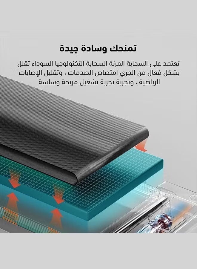 غرانفين جهاز مشي منزلي سريع (1-8 كم/ساعة) | صغير الحجم، فائق النحافة، جاهز للاستخدام | امتصاص الصدمات | شاشة LED | إمكانية تعديل الميل يدويًا | سعة 100 كجم | أسود - Image 5