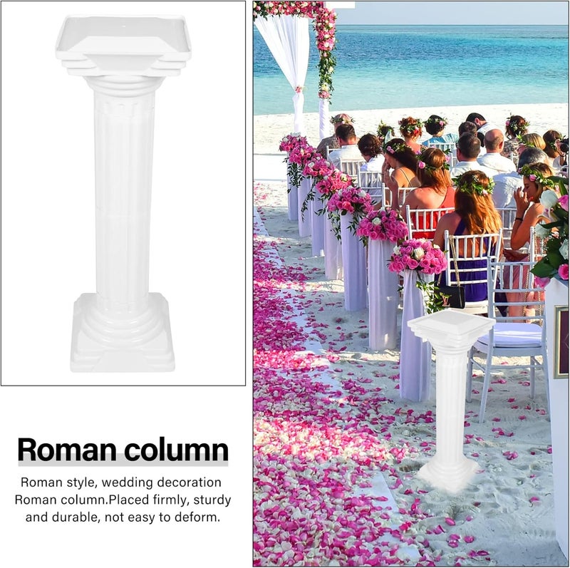 woobles Porch Columns Roman Decorative Wedding PVC Columns, Zen Decorative Pillars Columns, Decorative- Roman Style Corinthian- White Garden Bridge 34inch Greek Statue - Image 1
