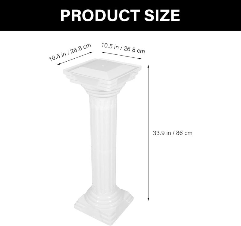 woobles Porch Columns Roman Decorative Wedding PVC Columns, Zen Decorative Pillars Columns, Decorative- Roman Style Corinthian- White Garden Bridge 34inch Greek Statue - Image 3