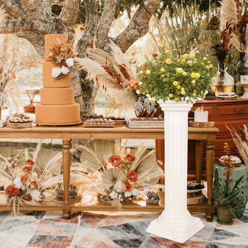 woobles Porch Columns Roman Decorative Wedding PVC Columns, Zen Decorative Pillars Columns, Decorative- Roman Style Corinthian- White Garden Bridge 34inch Greek Statue - Image 5