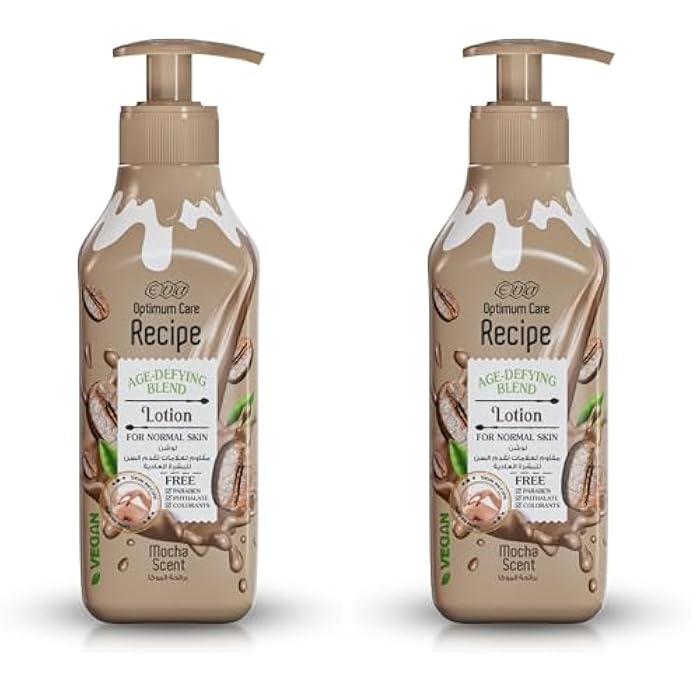 Eva cosmetics Optimum care Recipe Age defying Blend lotion for Normal skin - Mocha Scent 370 (Pack of 2)