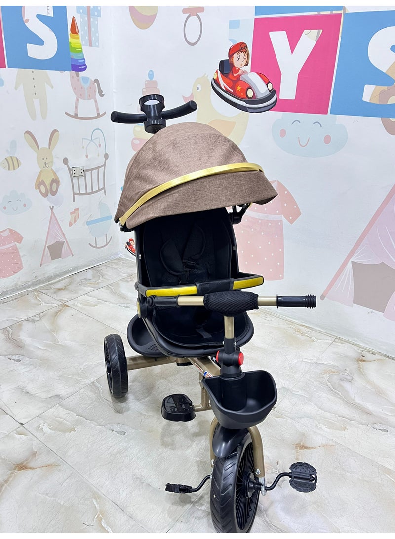 Luxury Multi-functional Kids' Tricycle and Stroller - Elegance, Safety, and Fun for Every Outing  - Image 2