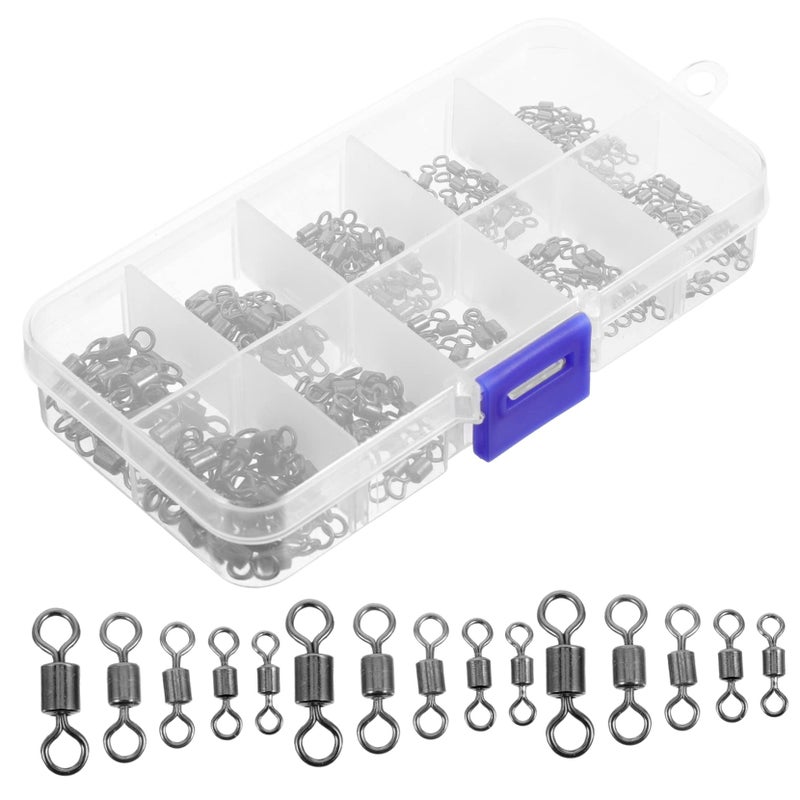 210 Pcs Fishing Barrel Swivels High Rolling Connectors Saltwater Freshwater Tackle - Image 2