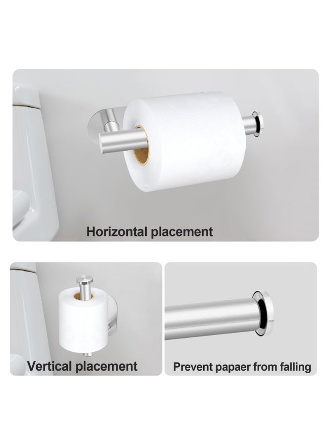 WangPangZi Matte Bathroom Hardware 4pcs/Set, 100% Stainless Steel Holders, Resists Humid Environments Without Rusting, Includes Adhesive Toilet Paper Holder, Adhesive Towel Bar, And Adhesive Bathrobe/Towel Hook Bathroom Accessory Set Suitable For Bathrooms, Kitchens, And Rvs (Brushed Silver) - Image 5