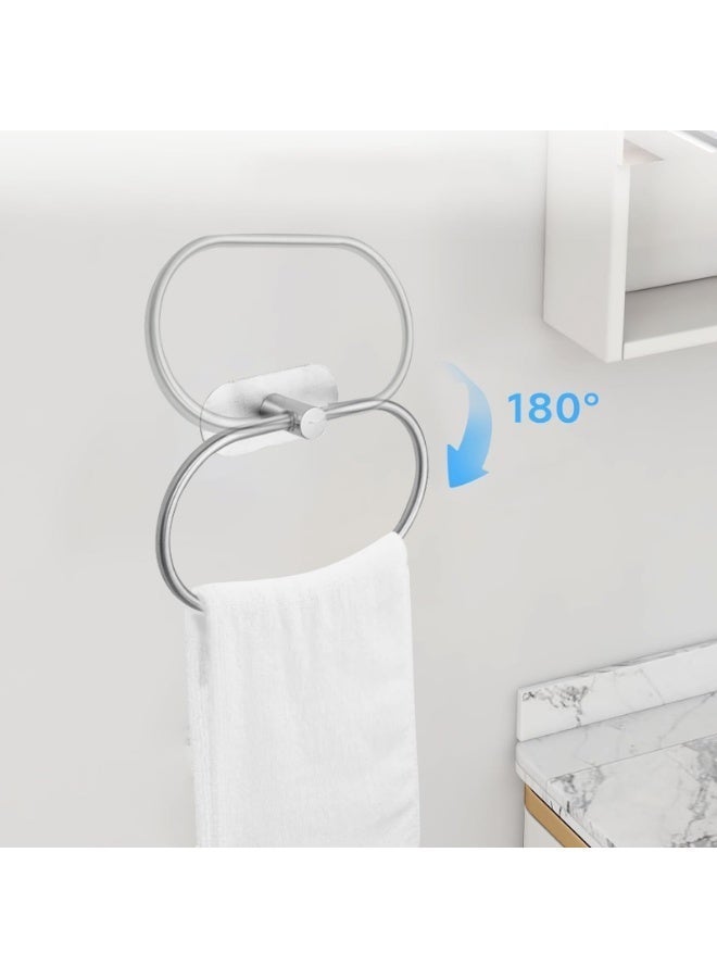 WangPangZi Matte Bathroom Hardware 4pcs/Set, 100% Stainless Steel Holders, Resists Humid Environments Without Rusting, Includes Adhesive Toilet Paper Holder, Adhesive Towel Bar, And Adhesive Bathrobe/Towel Hook Bathroom Accessory Set Suitable For Bathrooms, Kitchens, And Rvs (Brushed Silver) - Image 4