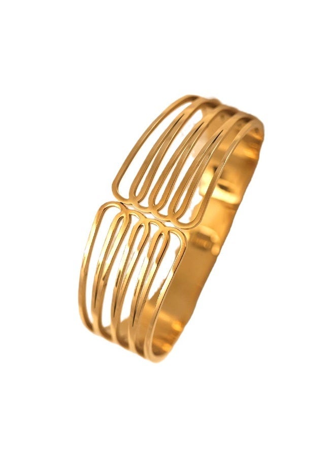 AMETOER 18K Gold-Plated High-End Women's Stainless Steel Bracelet - Durable, Non-Fading Jewelry Perfect for All Occasions - Image 1