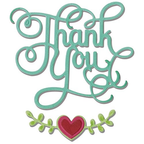 Sizzix 660370 Thinlits Die Set, Phrase, Thank You with Hearts by Jen Long (3 Pack) - Image 4