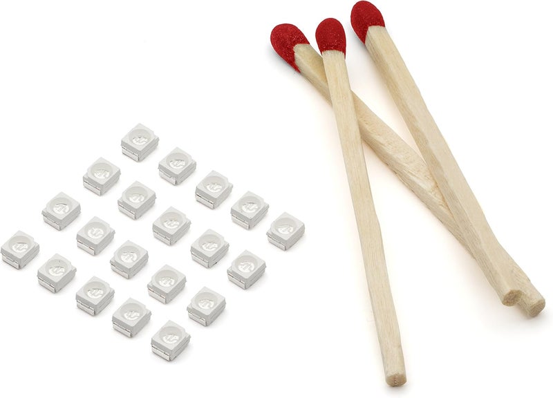 Oznium 20 Pieces of PLCC-2 Surface Mount LEDs, 3528 Size SMD SMT LED - Green - Image 2