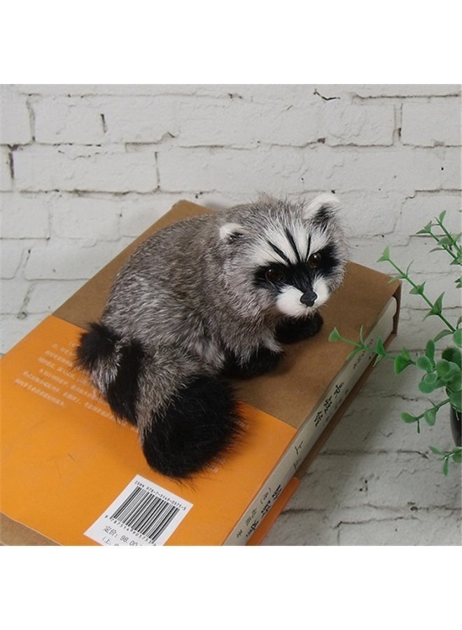 ارتفاع 9 سم، نموذج زينة حيواني محاكٍ للراكون، تصميم بملمس فراء أصلي، مناسب لديكور الطبيعة المواضيعي، وإقران دعائم التصوير، مثالي لهواة نماذج الحيوانات، والمصورين المبدعين وكرامة هدية مواضيعية - Image 2