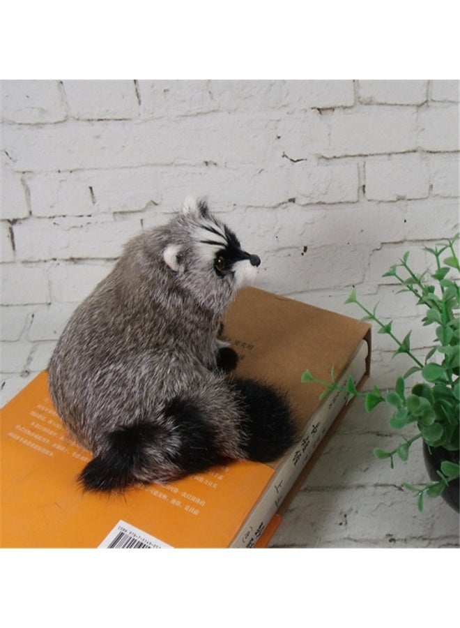 ارتفاع 9 سم، نموذج زينة حيواني محاكٍ للراكون، تصميم بملمس فراء أصلي، مناسب لديكور الطبيعة المواضيعي، وإقران دعائم التصوير، مثالي لهواة نماذج الحيوانات، والمصورين المبدعين وكرامة هدية مواضيعية - Image 3