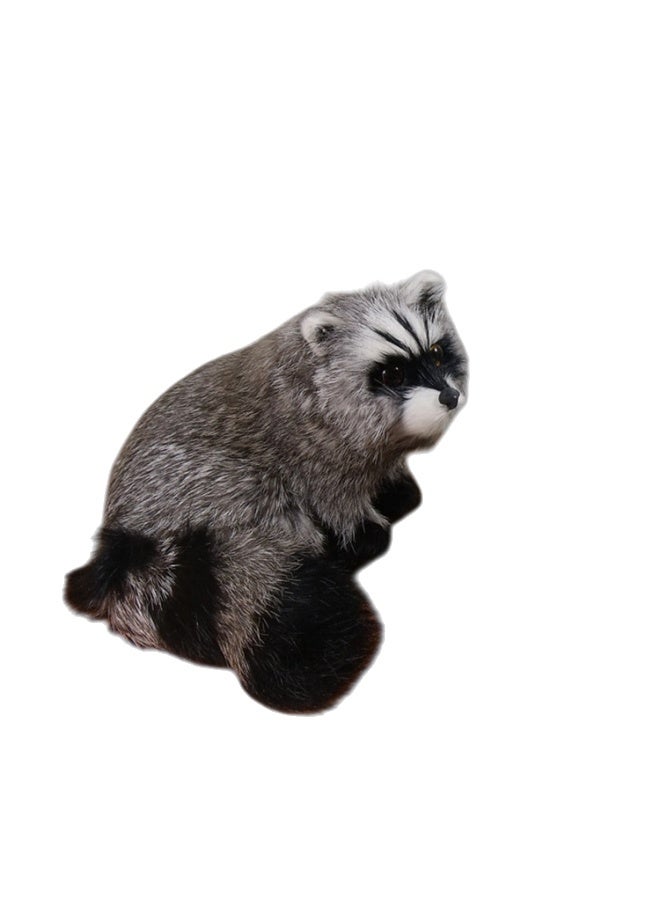ارتفاع 9 سم، نموذج زينة حيواني محاكٍ للراكون، تصميم بملمس فراء أصلي، مناسب لديكور الطبيعة المواضيعي، وإقران دعائم التصوير، مثالي لهواة نماذج الحيوانات، والمصورين المبدعين وكرامة هدية مواضيعية - Image 1