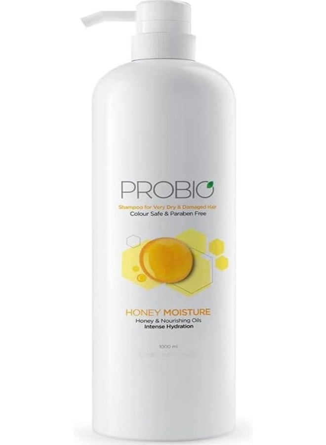 God-Rej Probio Honey Moisture Shampoo (1000ml), For Dry & Damaged Hair, No Paraben, With Honey & Nourishing Oil