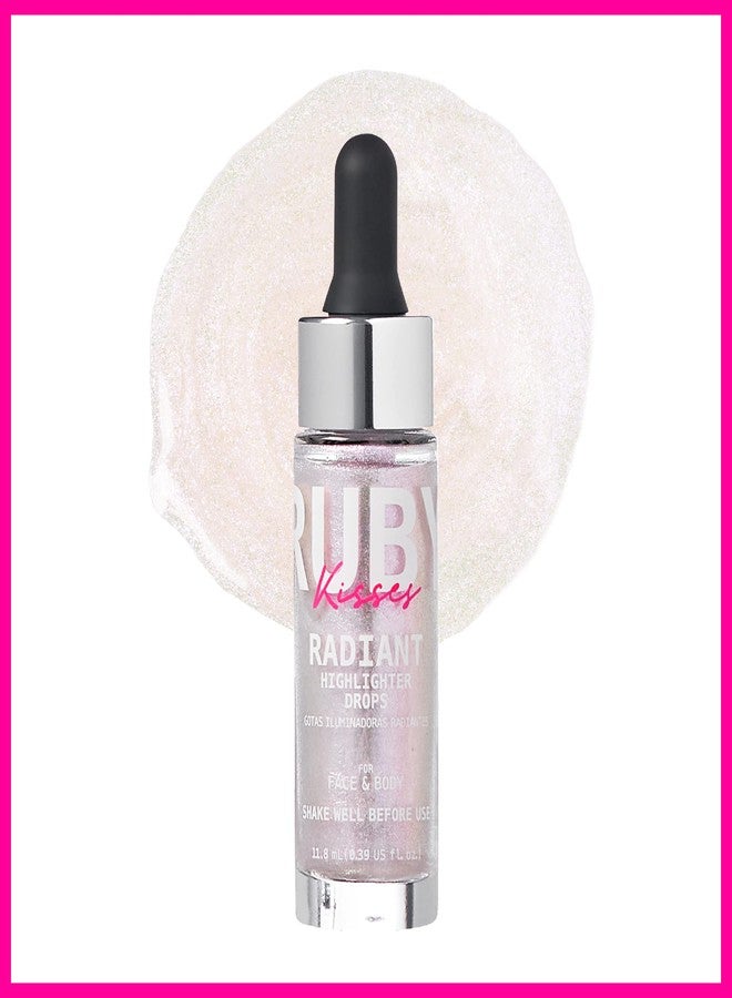Ruby Kisses قطرات روبي كيسز المتألقة، هايلايتر سائل لامع، مُضيء ناعم للوجه والجسم، توهج طبيعي وبريق للبشرة (يونيكورن) - Image 3