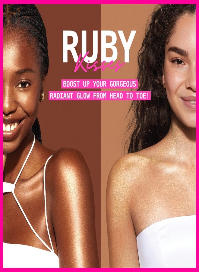 Ruby Kisses قطرات روبي كيسز المتألقة، هايلايتر سائل لامع، مُضيء ناعم للوجه والجسم، توهج طبيعي وبريق للبشرة (يونيكورن) - Image 5