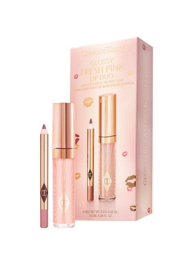 Charlotte Tilbury Mini Glossy Pink Lip Gloss + Lip Liner Set Fresh Pink - Image 2