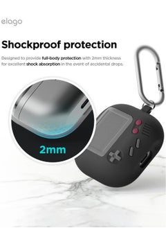 Elago AW5 Hang for Samsung Galaxy Buds3 and Galaxy Buds 3 Pro Case Cover with Carabiner - Black  - Image 4
