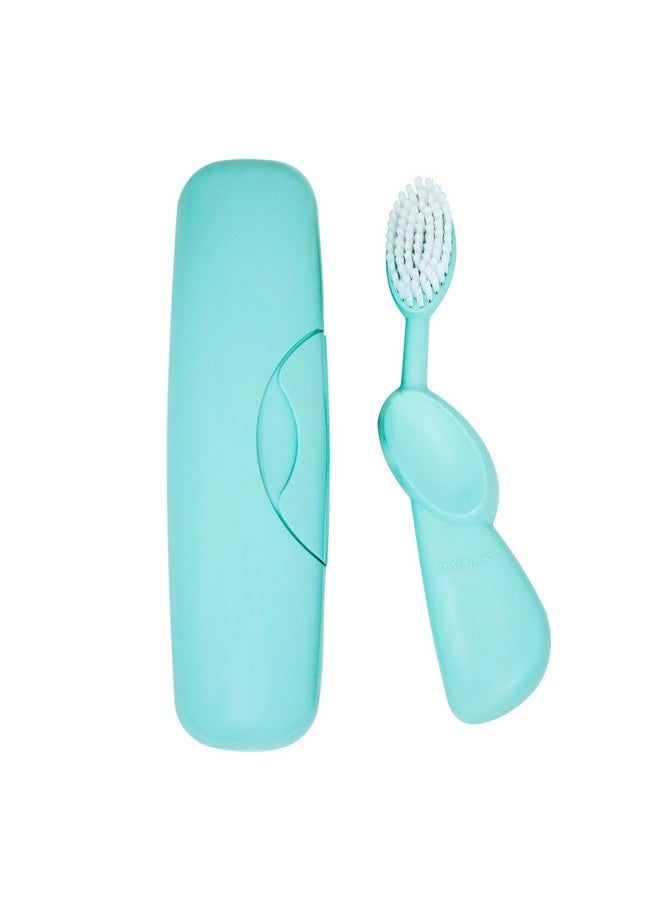 RADIUS Toothbrush Original Big Brush, BPA Free ADA Accepted - Right Hand - Mint Green Brush with Mint Green Case - Image 1