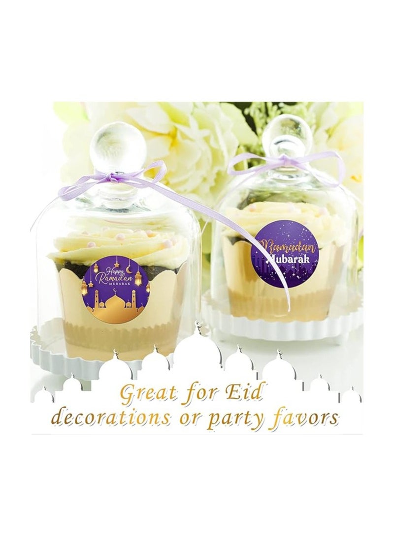 برينت شوب فور مي ملصقات رمضان، ملصقات عيد مبارك، ملصقات رمضان كريم، ملصقات رمضان كريم لديكورات حفلات العيد، لوازم حفلات رمضان (12، أرجواني (نمط ذهبي مشرق)) - Image 3