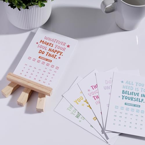 Oye Happy - Positive Vibes Calendar 2026 | Daily Positivity and Uplifting Messages | Motivational Gift with Pine Wood Easel - Image 5