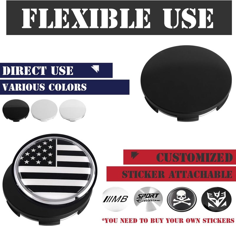 KitsPro 2.7Inch 69MM Wheel Center Caps for Honda 44732S9AA00 Rim Hub Caps, Pack of 4 (Matte Black, Outer 69MM, Inner 64MM) - Image 5