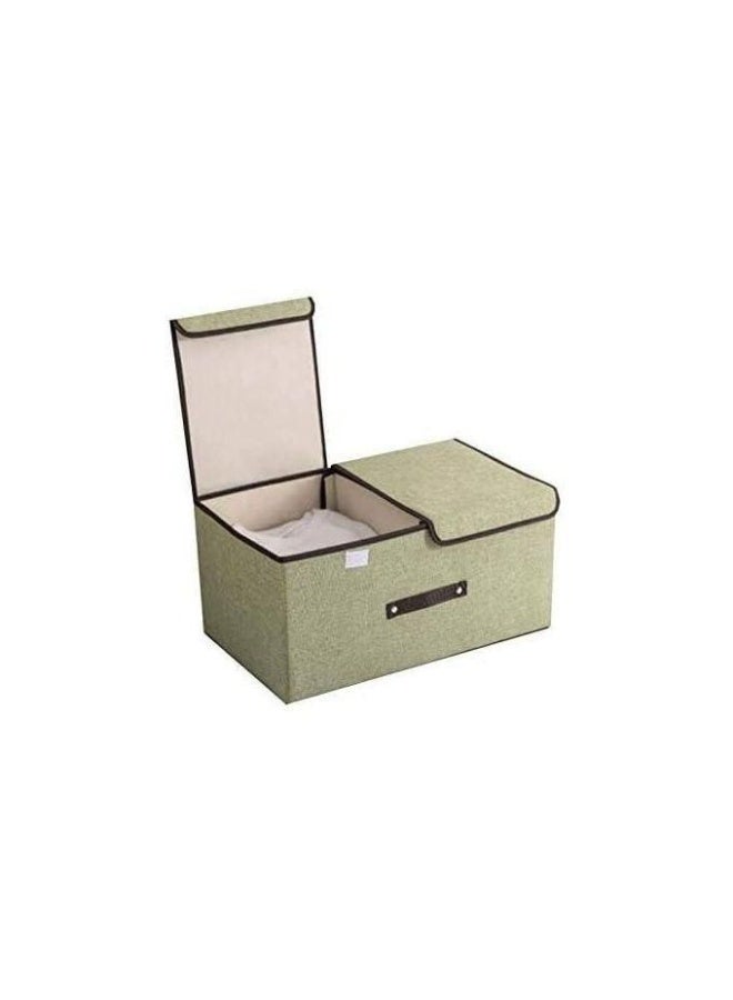 إيباسكت صندوق تخزين قماشي قابل للطي مع غطاء، منظم ملابس قماشي كبير للخزانة، سلة خزانة قابلة للغسل بمقابض متينة ورف معدني مقوى تعمل على تنظيم الارفف والدواليب(قد يختلف اللون) - Image 3